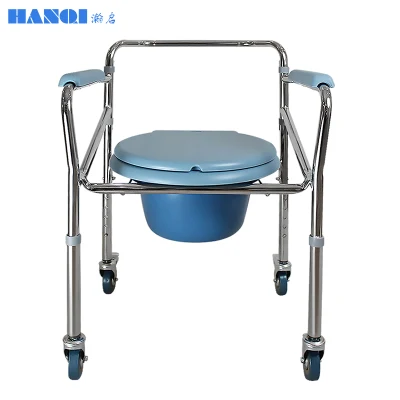 Chaise de toilette avec roulettes, commode coulissante pour patient